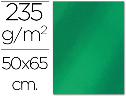 Cartulina metalizada Liderpapel 50x65cm. 235g/m² verde